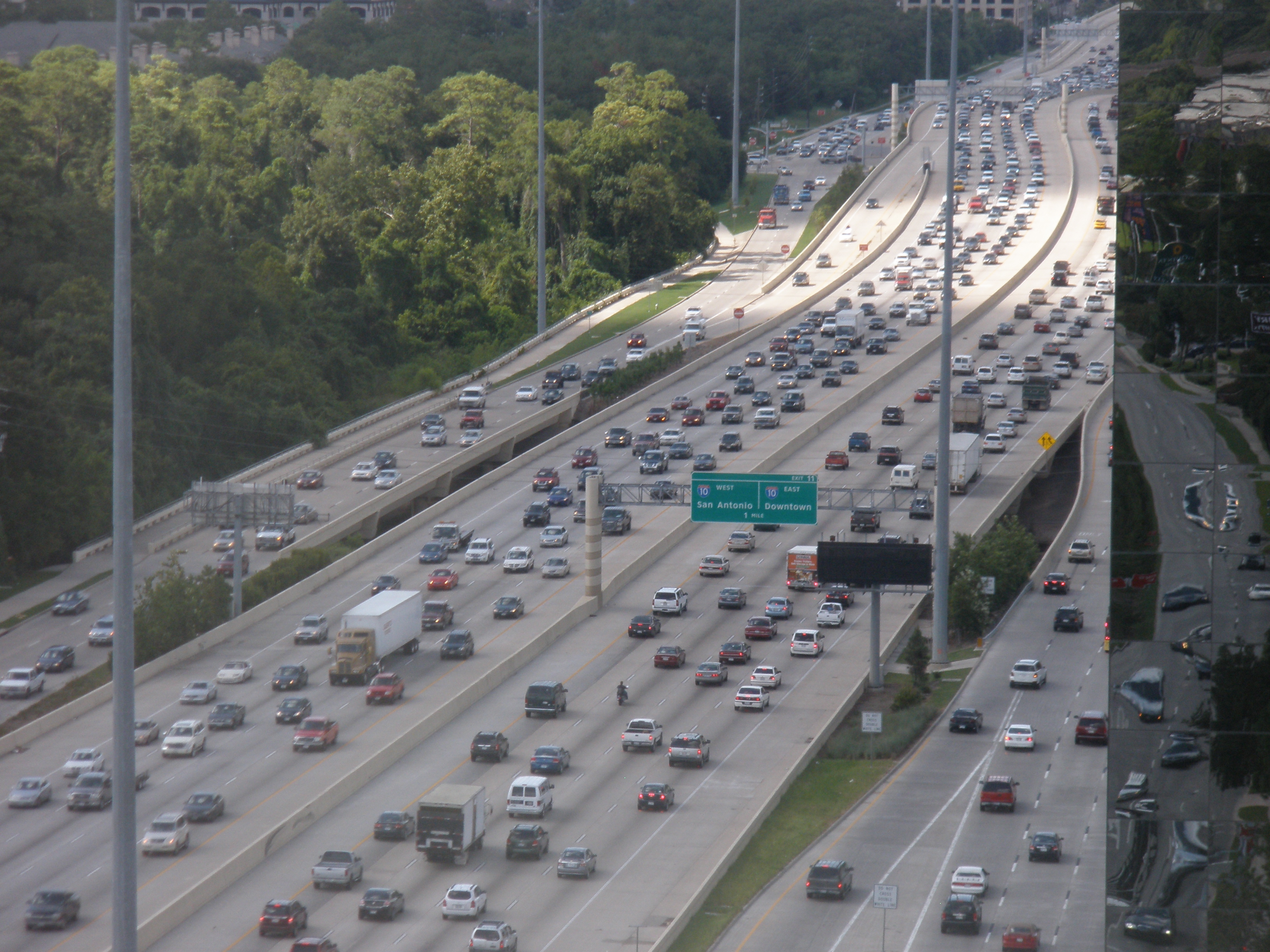 Houston's West Loop Freeway. How many of these lanes were in the national interest?