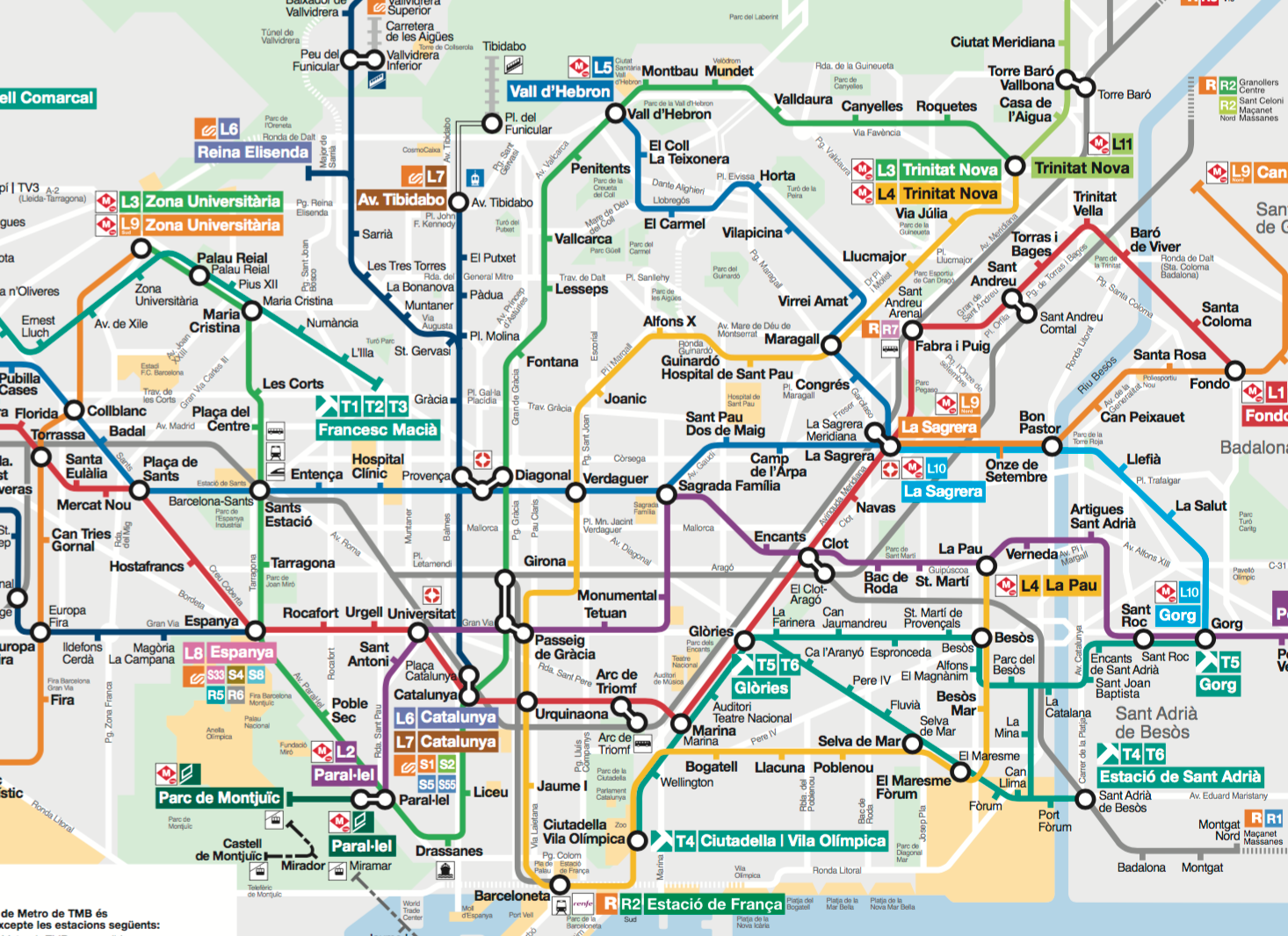 Mapa Del Metro De Barcelona